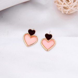 Red & Pink Transparent Statement Earrings